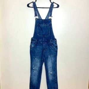 Aeropostale | Dark Denim Adjustable Distressed Fitted Back Pocket Overall Size S